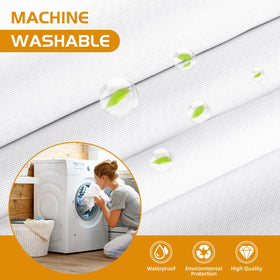 Eachope snap-in liner works with snap-in shower curtains for quick changes.