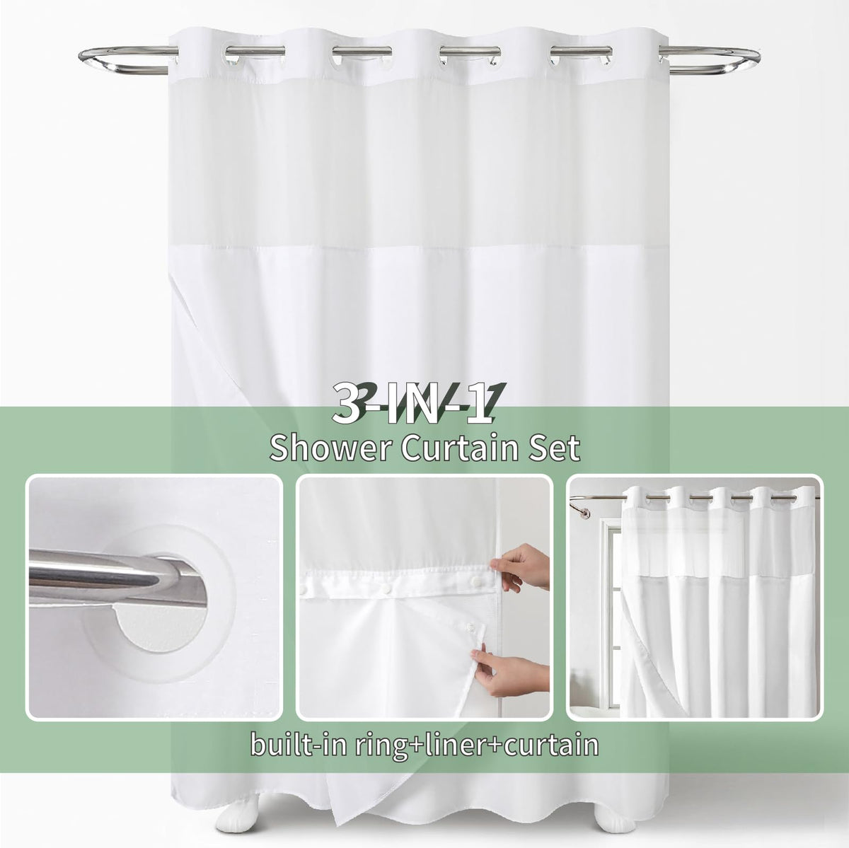 eachope liner magnets at bottom corners stabilize curtain and reduce splashing.