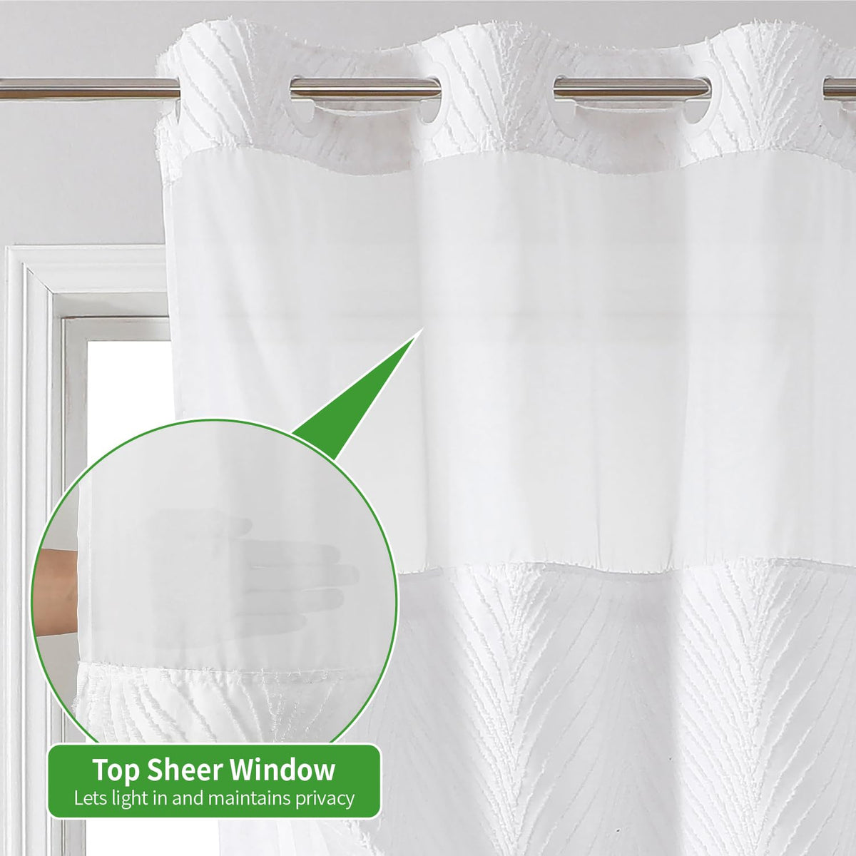 eachope snap-on liner with magnets for stable, splash-free showers