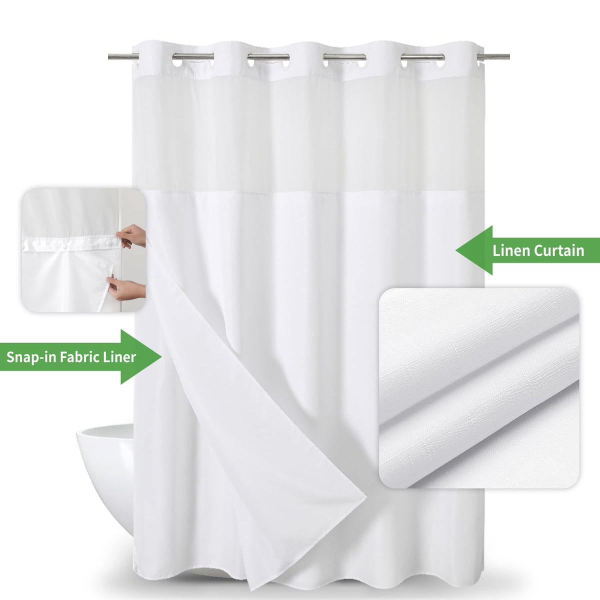 eachope snap-on liner with magnets provides stable fit and simple cleaning