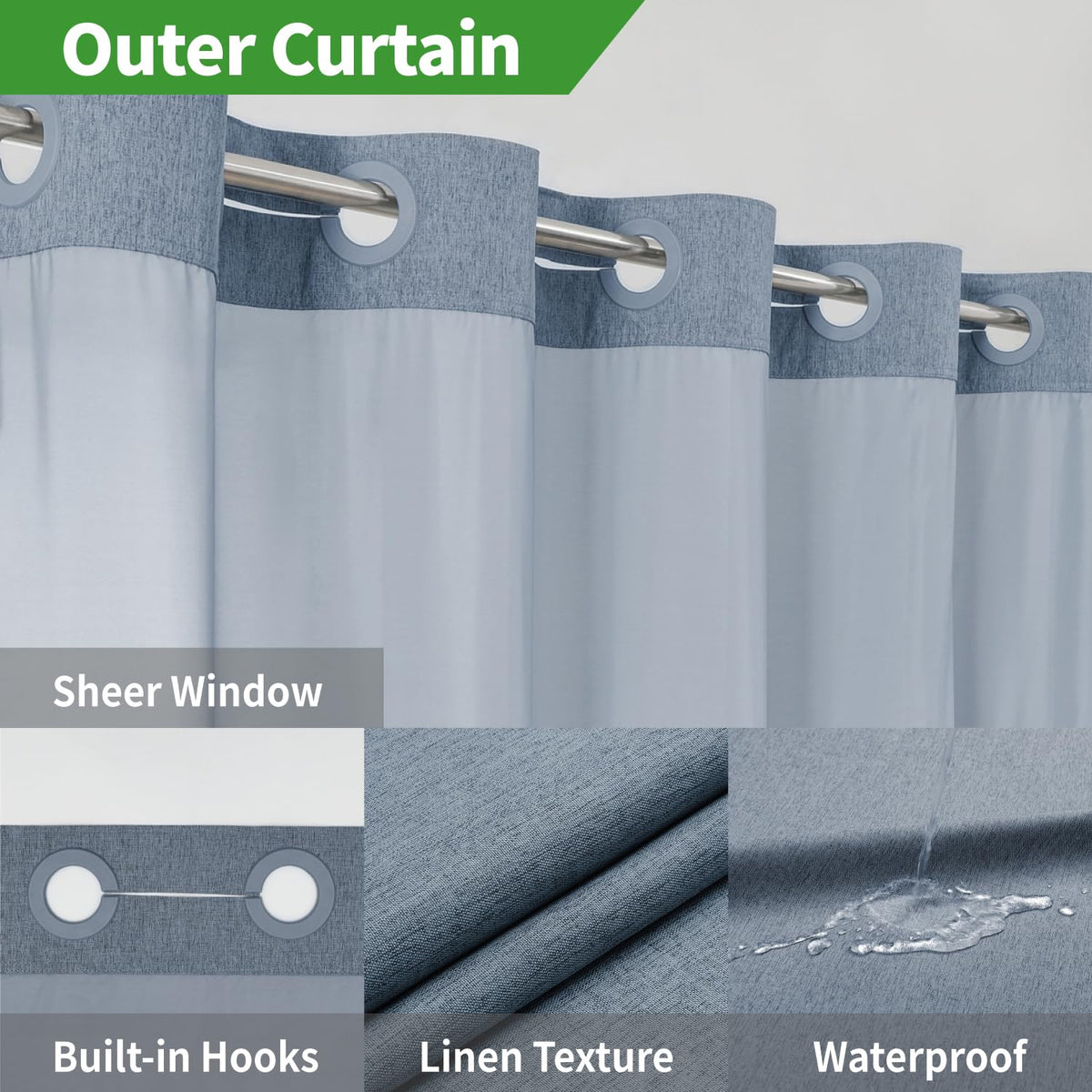 eachope snap-on liner with magnets provides stability and easy cleaning