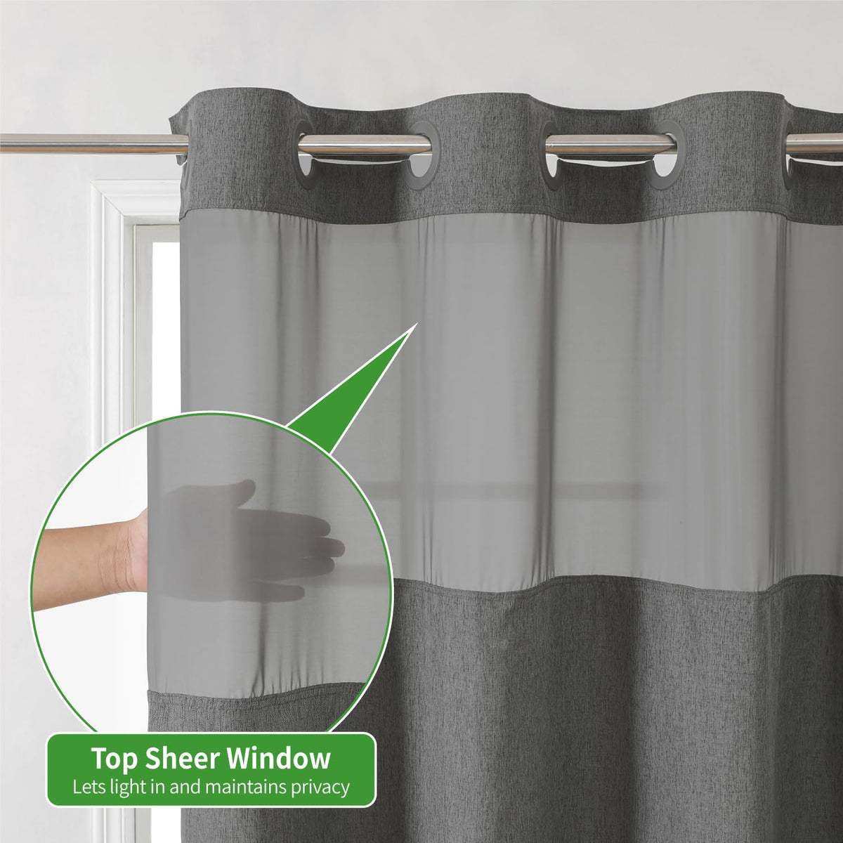 Eachope snap-on liner with magnets stays secure, reducing splashes.