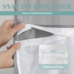 Eachope standard 71x74 curtain fits most standard showers in homes and hotels.
