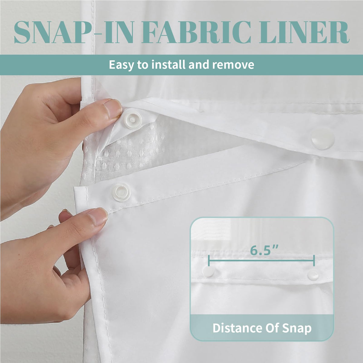 Eachope standard 71x86 inches curtain fits most showers with balanced coverage.