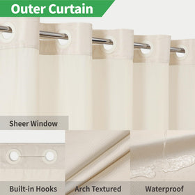 Eachope standard 71 x 74 inches fits most showers for a clean look.