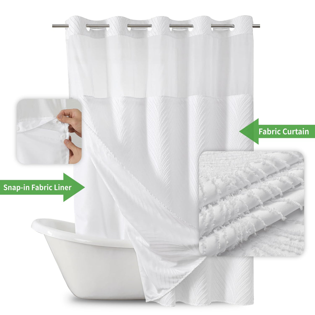 eachope textured chevron stripes curtain for stylish bathroom decor