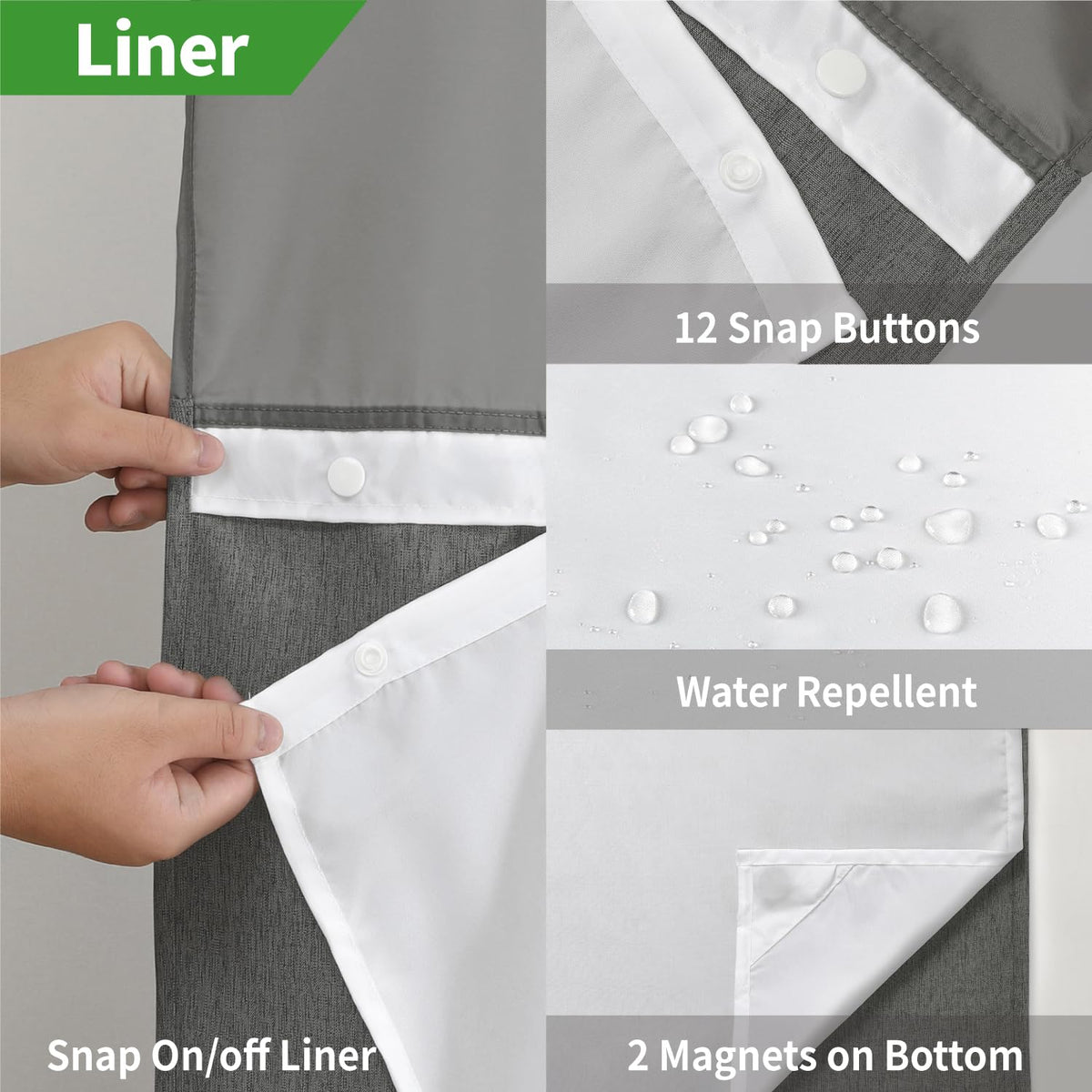 Eachope waterproof fabric resists moisture for lasting, tidy appearance.