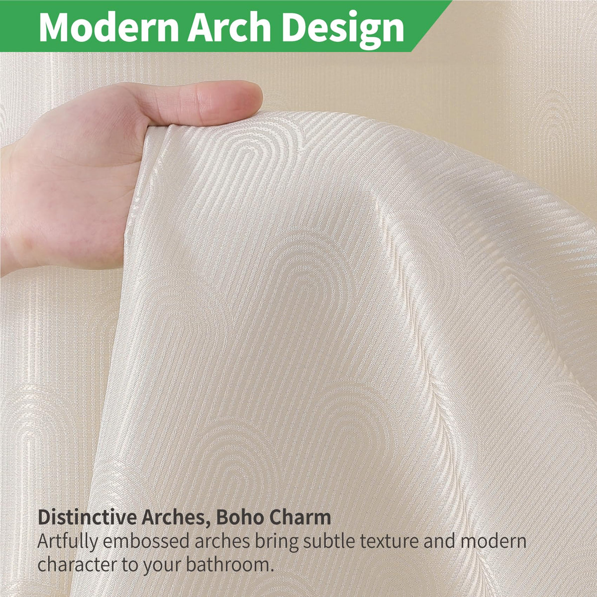 Eachope waterproof and washable fabric curtain resists splashes and stays fresh.