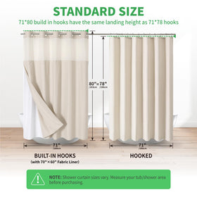 Eachope waterproof and washable shower curtain in assembly highlights easy maintenance.