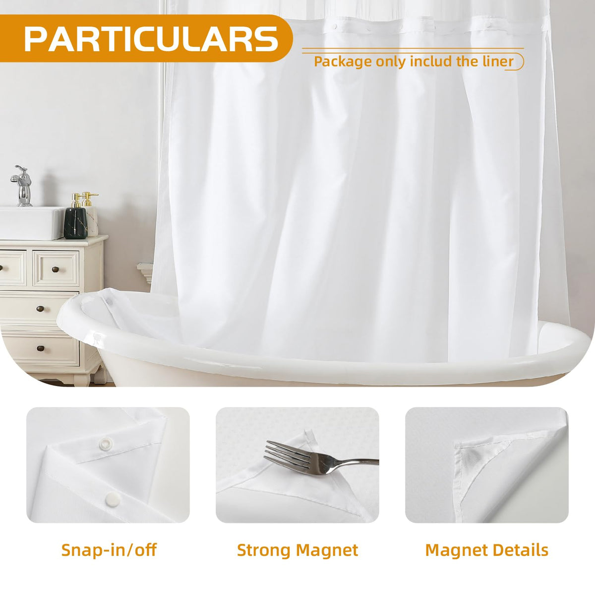 Eachope weighted corners keep the liner aligned during daily use.