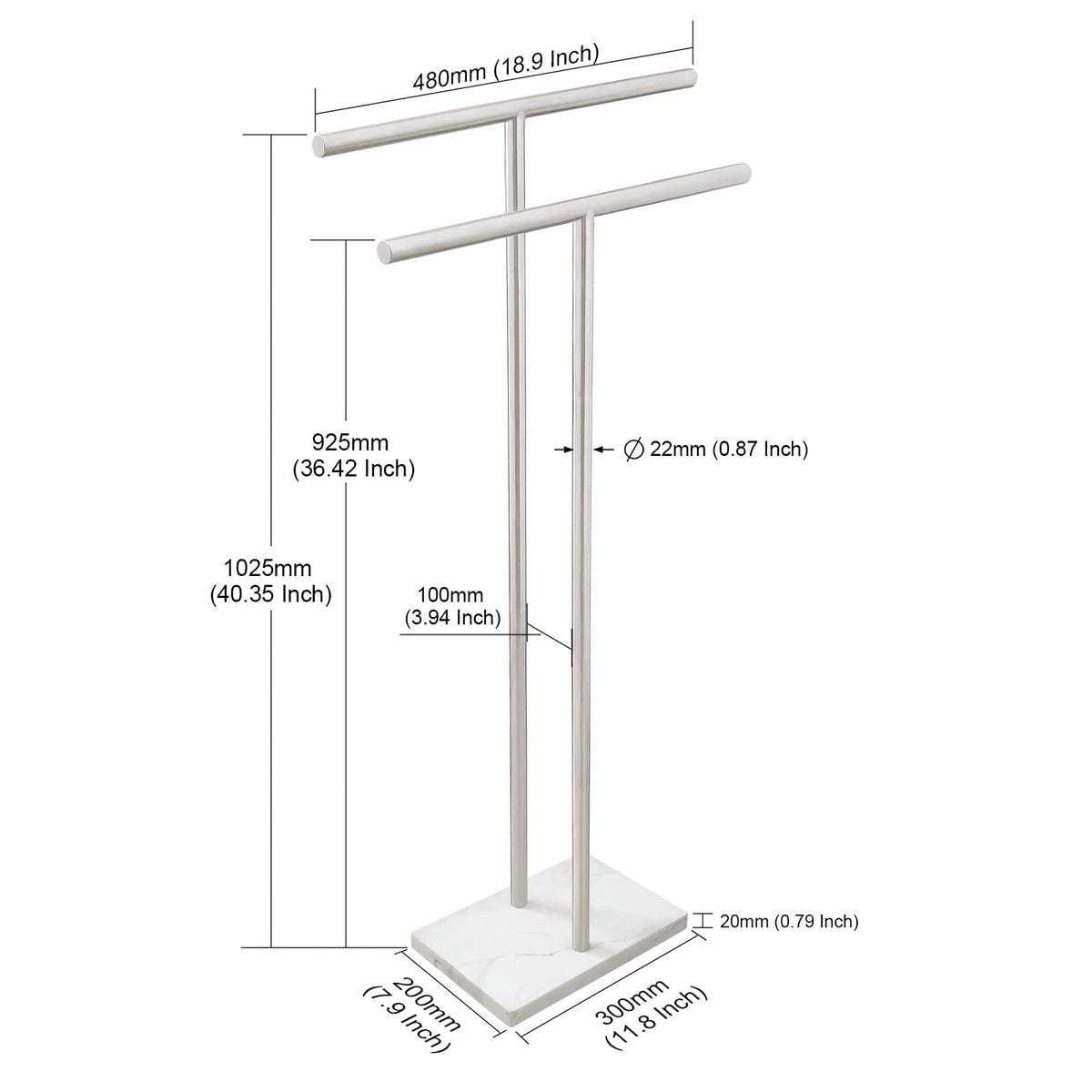 EADOT two-tier towel arms provide tidy, accessible towel storage.