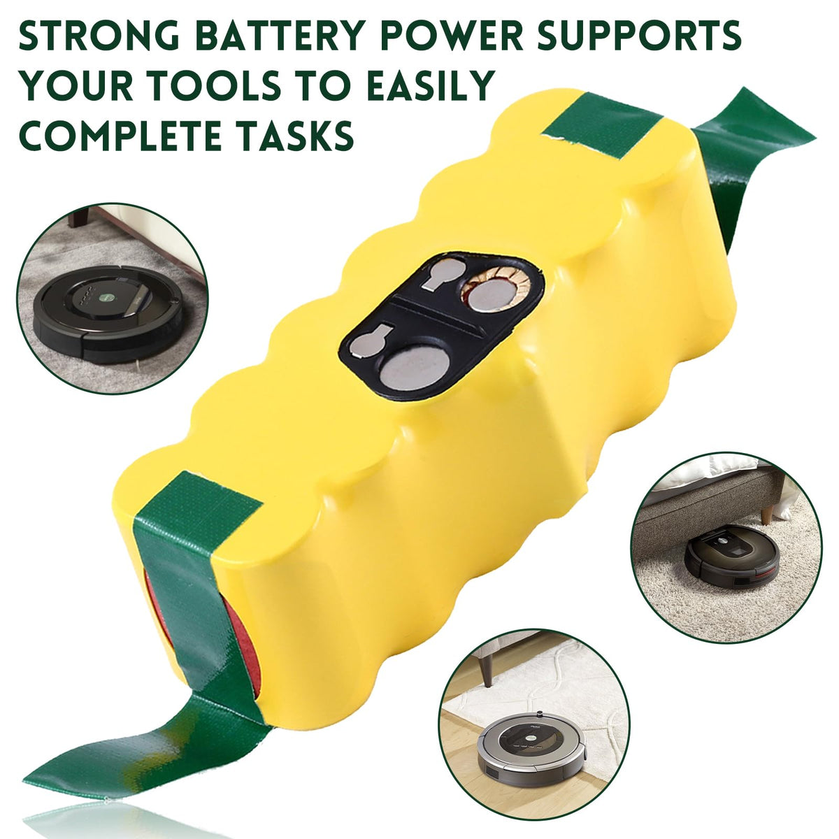 Rechargeable Ni-MH battery for reliable Roomba power