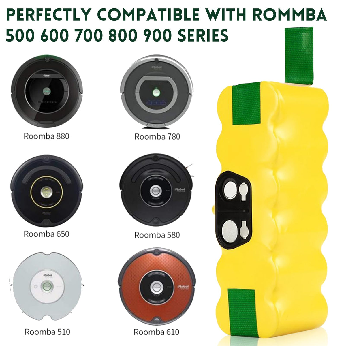 Broad compatibility with Roomba 500–980 series models