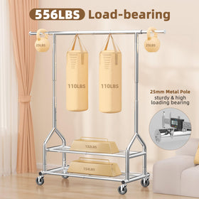 EAGMAK extendable hanging rod saves space for long dresses and daily wear.