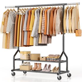 EAGMAK heavy-duty clothes rack in durable black with robust frame for daily organization