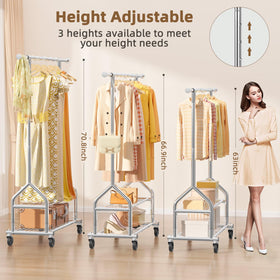 EAGMAK height-adjustable frame fits short daily clothes or long gowns.
