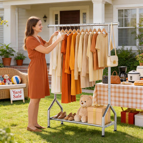 EAGMAK rack with shelf drying clothes efficiently in laundry areas