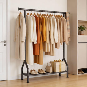 EAGMAK air-drying rack supports lightweight garments without clutter in bedrooms.