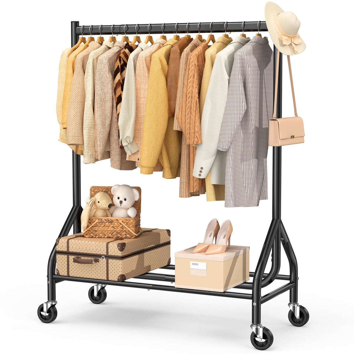 EAGMAK heavy-duty-clothes-rack-420lbs offers a durable wardrobe storage solution.