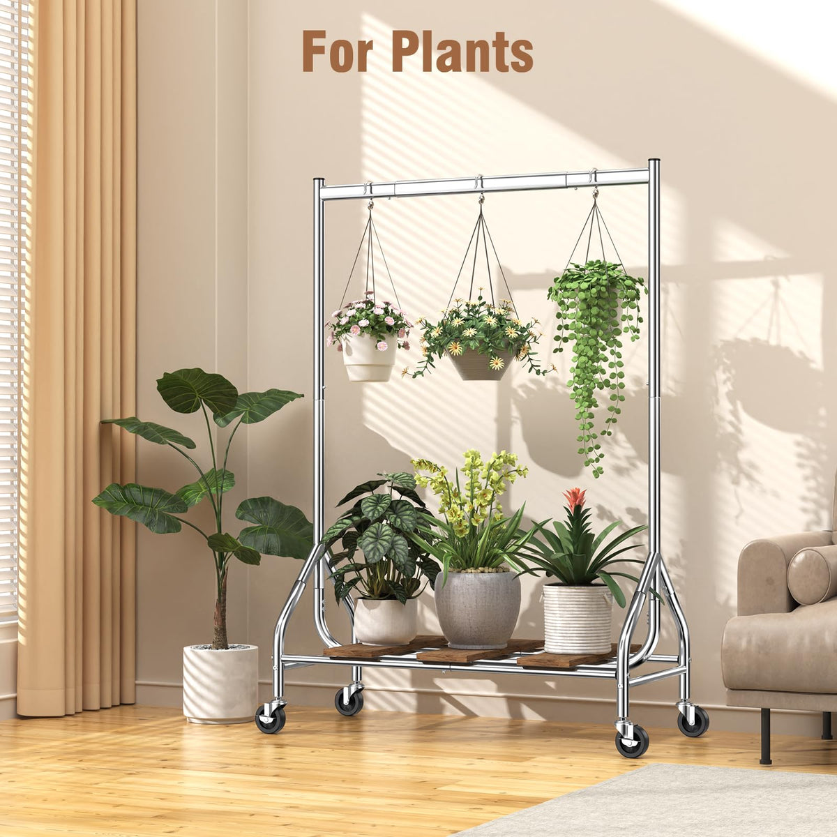 EAGMAK easy-assembly clothes rack with simple setup steps.
