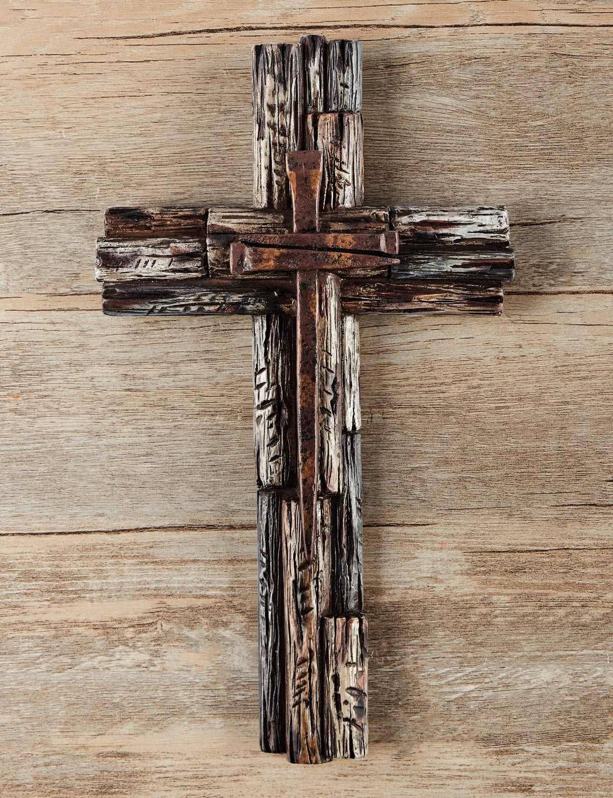 Eagrafts cross with weathered finish for rustic wall decor