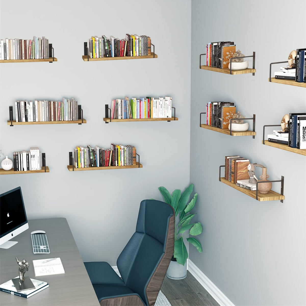 EALLRINEC easy-installation guide illustrating quick wall mounting steps.