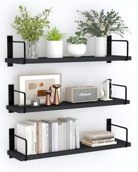 EALLRINEC floating shelves 24-inch set enhances space-saving display.