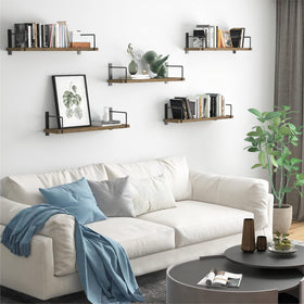 EALLRINEC three-pack shelves shown for quick, sturdy wall mounting.