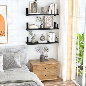 Kitchen use for spices and jars to reduce counter clutter with EALLRINEC shelves.