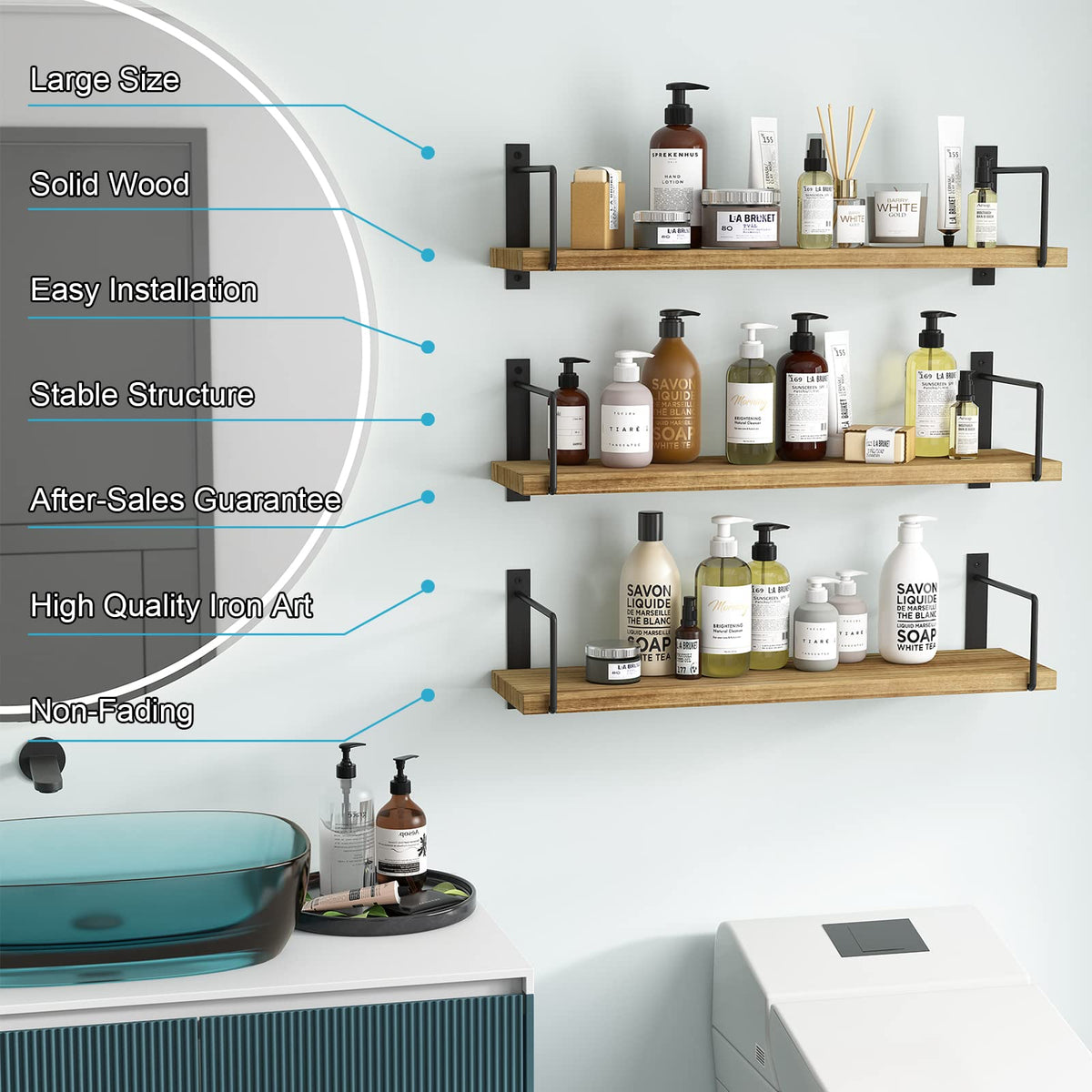 EALLRINEC living-room setup with shelves for tidy storage and style.