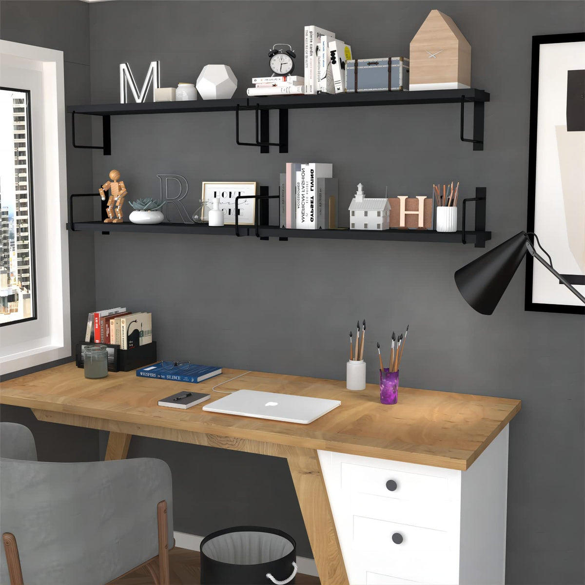 Package includes all shelves, brackets, screws, anchors, and manual for EALLRINEC.