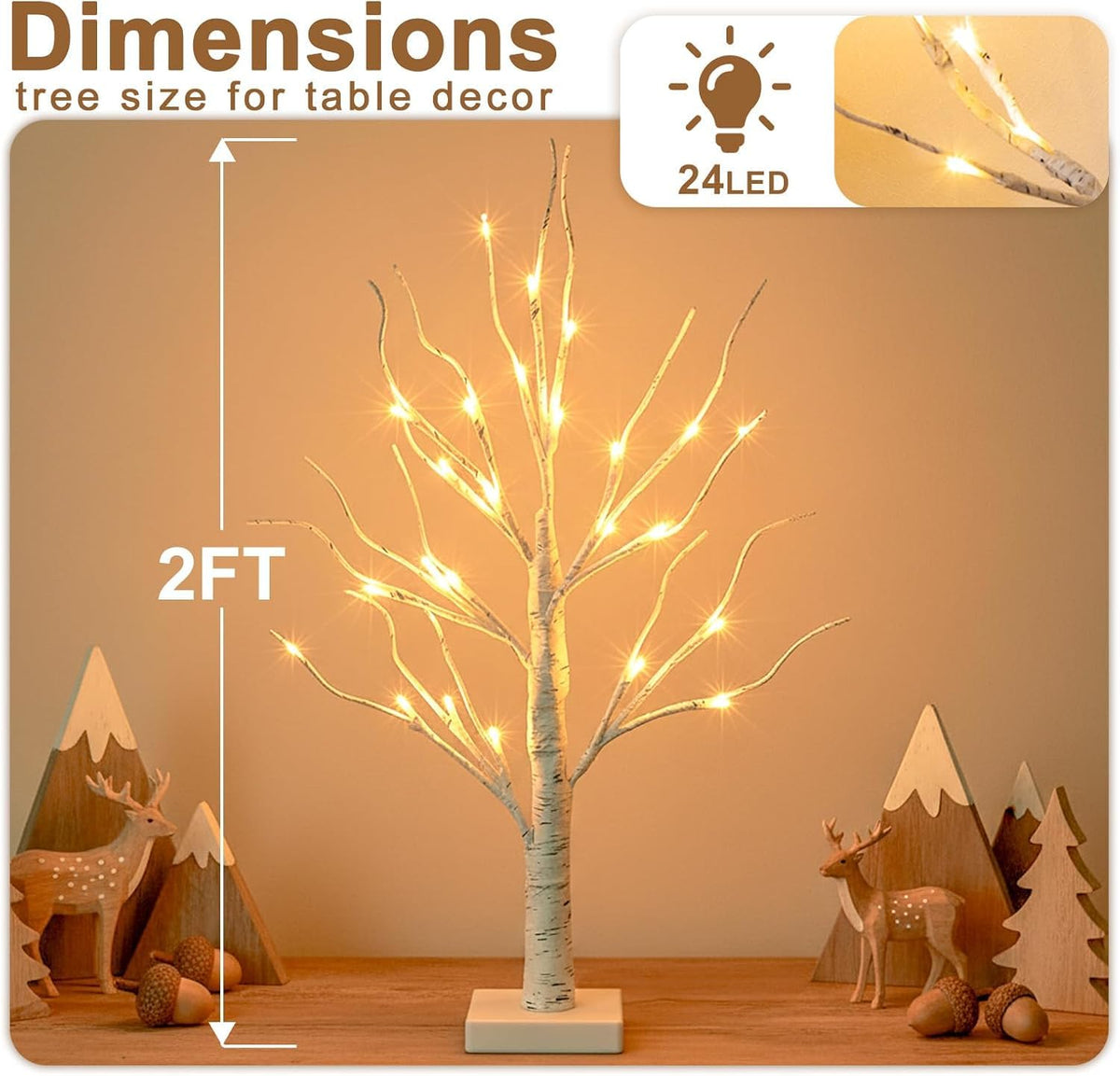 EAMBRITE birch tree centerpiece use as elegant decor