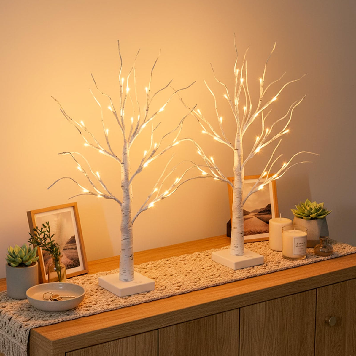 24 warm white LEDs provide inviting glow for any room