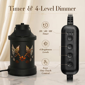 Eandisom hummingbird candle warmer lamp in-use ambiance boost for rooms.