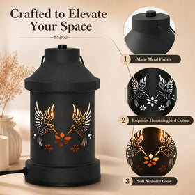 Eandisom hummingbird candle warmer lamp night-light with soft illumination.