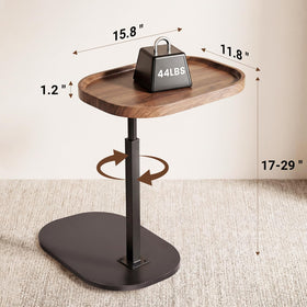 Eansstofars C-shaped side table with 360° rotation for flexible seating.