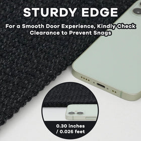 EARTHALL braided door mat in black gray with non-slip backing for safer entrances.