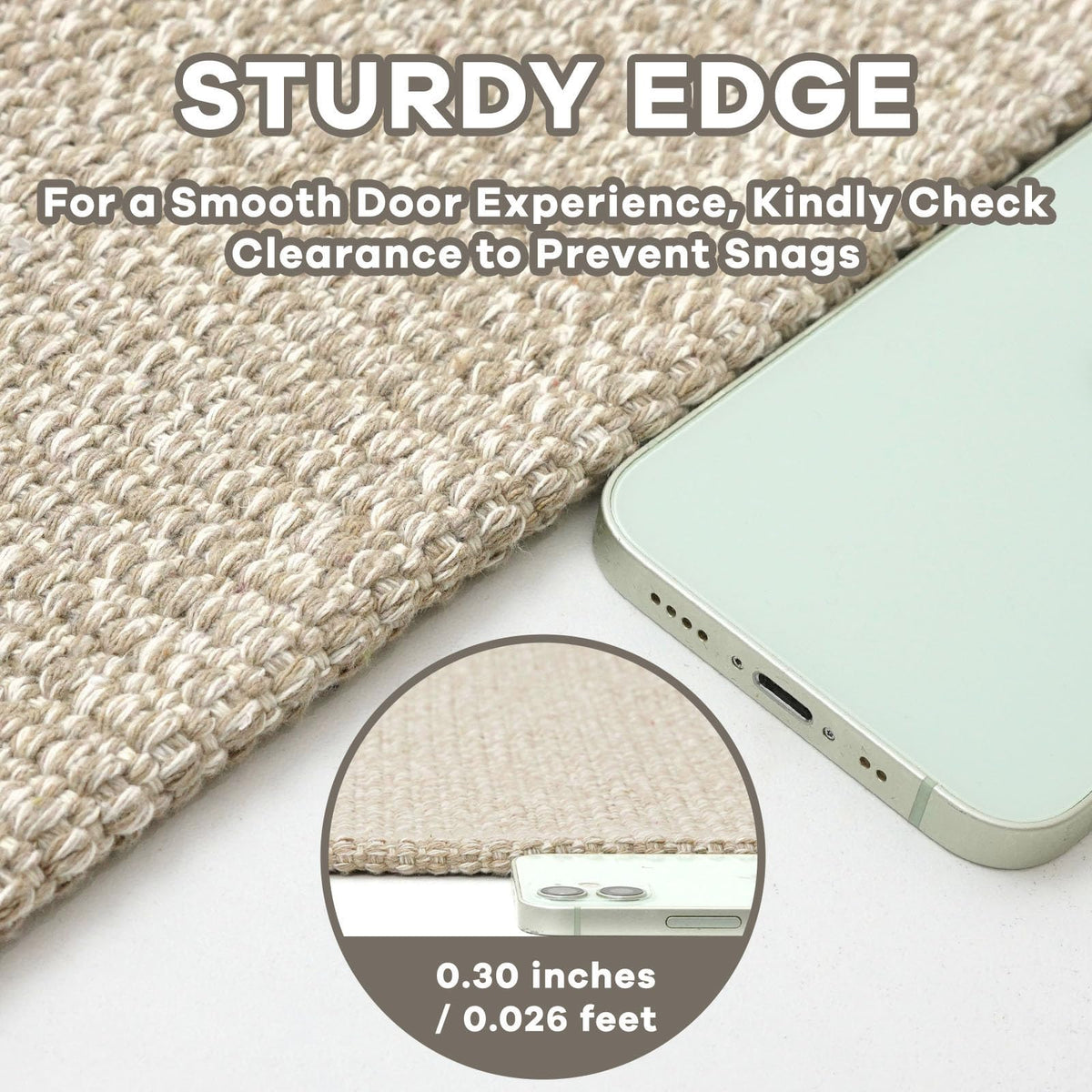 EARTHALL non-slip rubber backing keeps the entryway rug in place for busy homes.