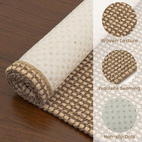 Earthall soft cotton-polyester rug feels plush underfoot.