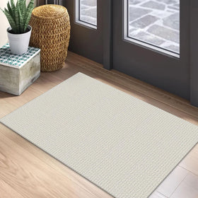 EARTHALL woven area rug cream-gray for a calm entryway.