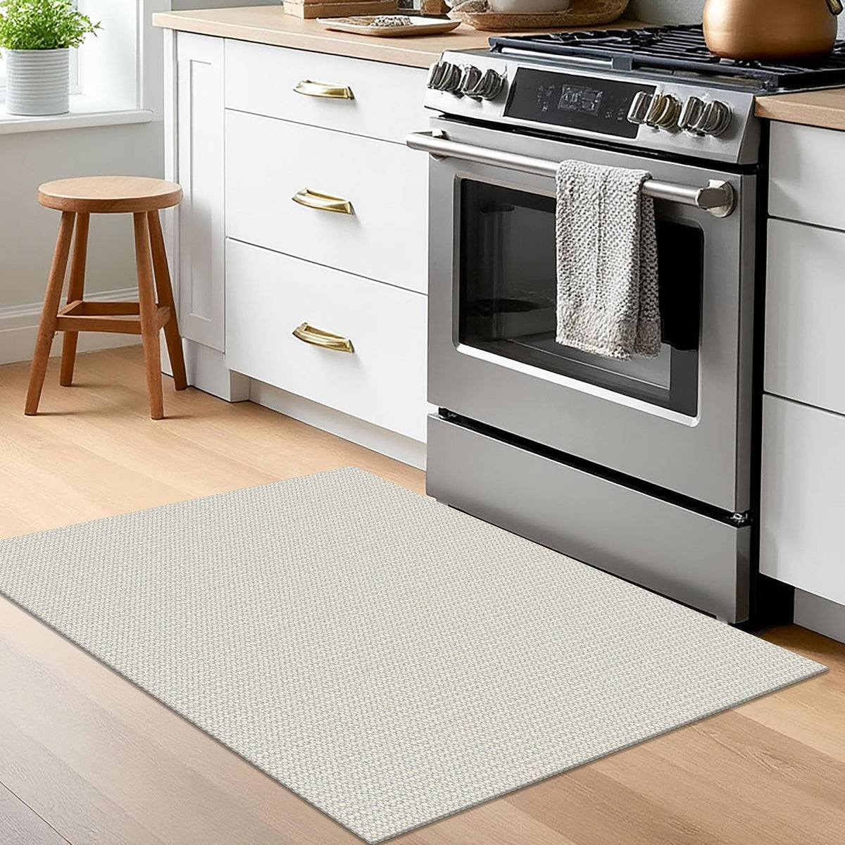 EARTHALL rug soft cotton-poly fabric delivers plush underfoot.