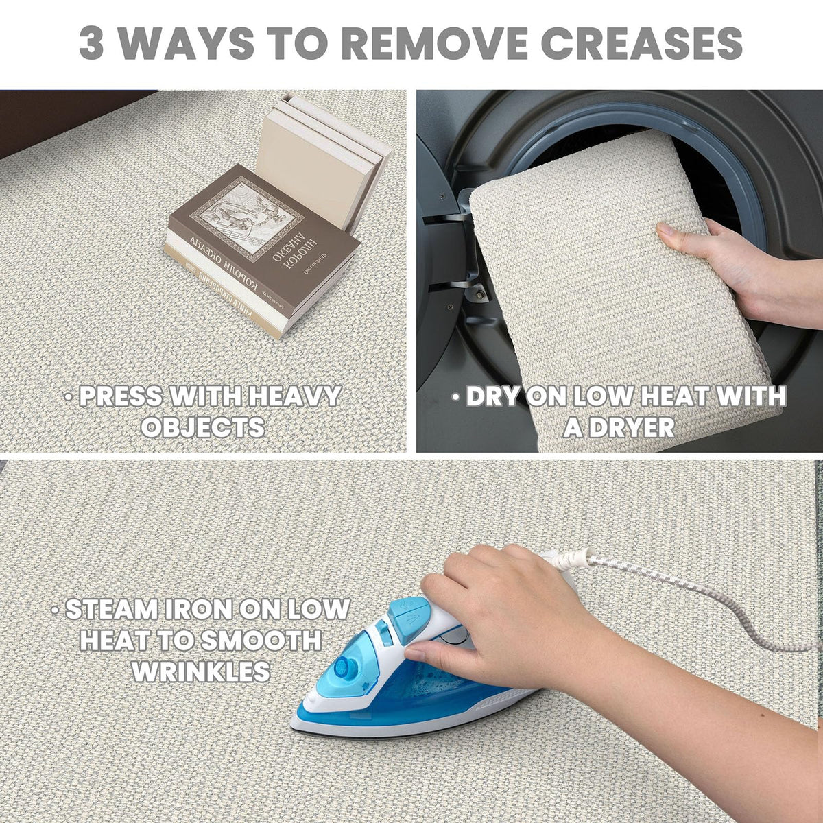 EARTHALL rug machine-washable on delicate cycle for easy care.
