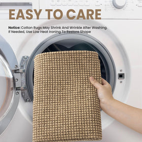 Earthall woven runner machine-washable material simplifies cleaning after busy days