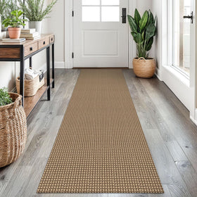 Earthall woven runner in orange-tan-brown adds warmth and a soft underfoot feel to entryways