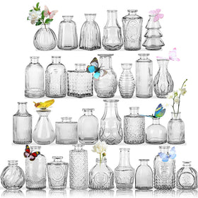EarthGadgets Glass Bud Vase bulk set, 30 pieces, ideal for elegant wedding centerpieces