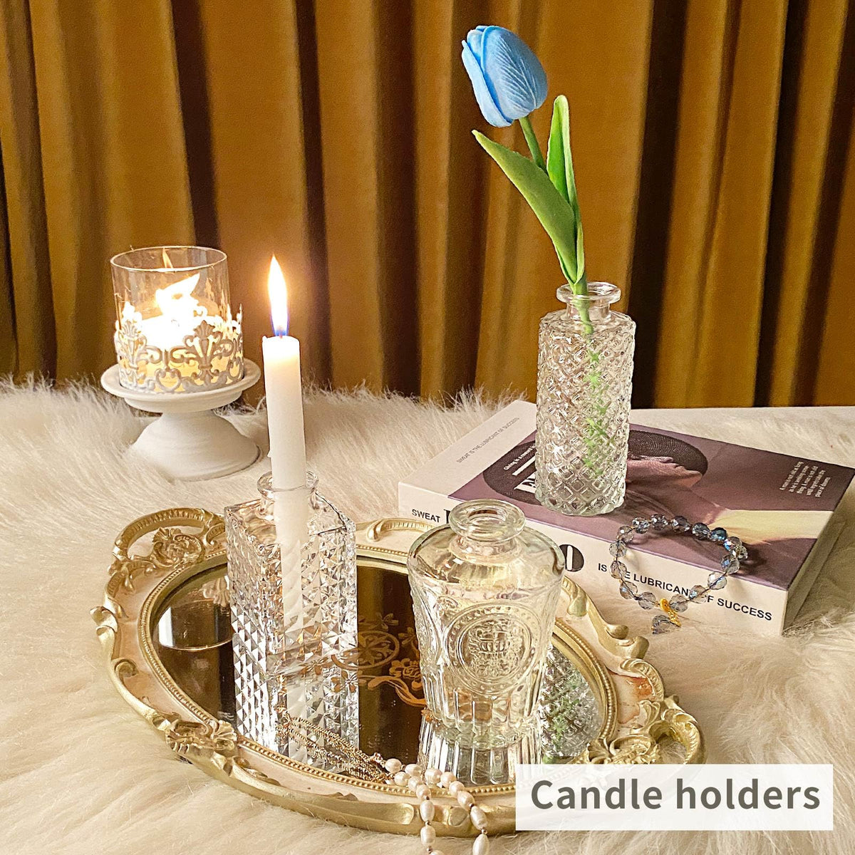 EarthGadgets bud vase used as candle holder or aromatherapy display
