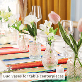 EarthGadgets hand blown bud vase close up showing smooth surface and thickness