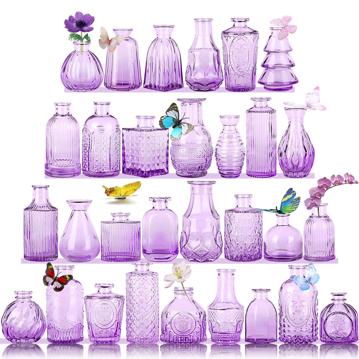 Earthgadgets light-purple glass bud vase for elegant wedding centerpieces.
