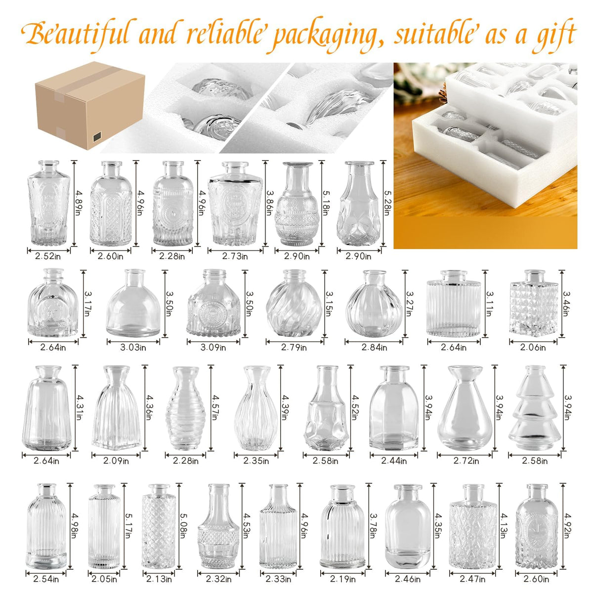 EarthGadgets thick glass bud vase sturdy for outdoor tables and decor resilience