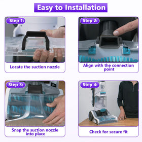 Earthtec easy-installation guide shows snap-in alignment and audible click.